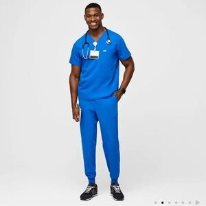 Figs Royal Blue Men Blue Scrub Set